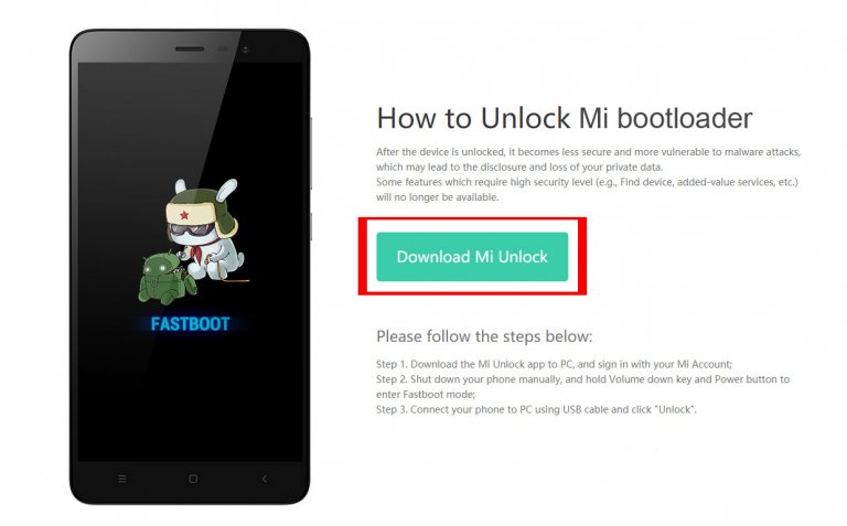 Mi bootloader unlock